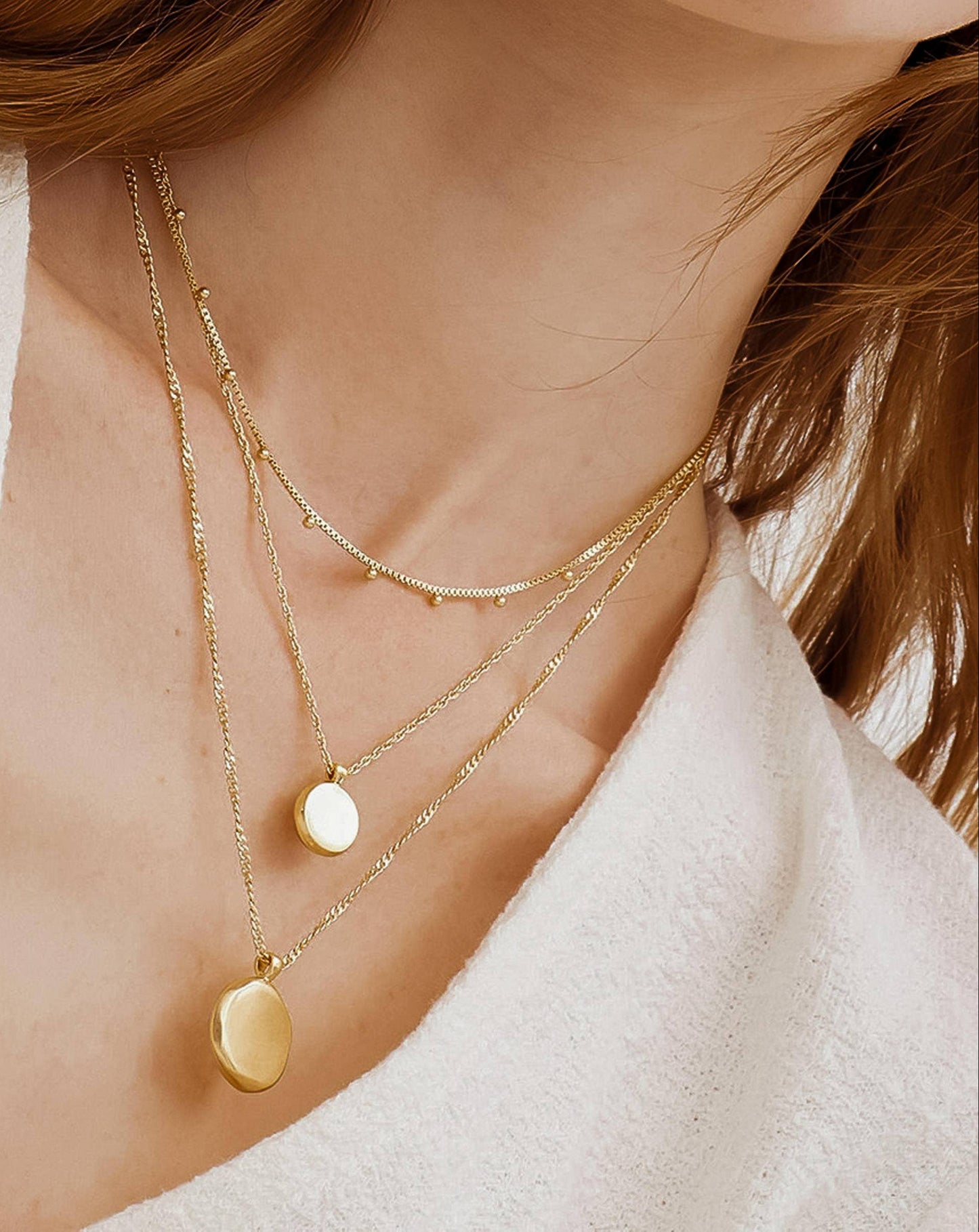 Hold Me Gold Non-Tarnish Round Stack Necklace