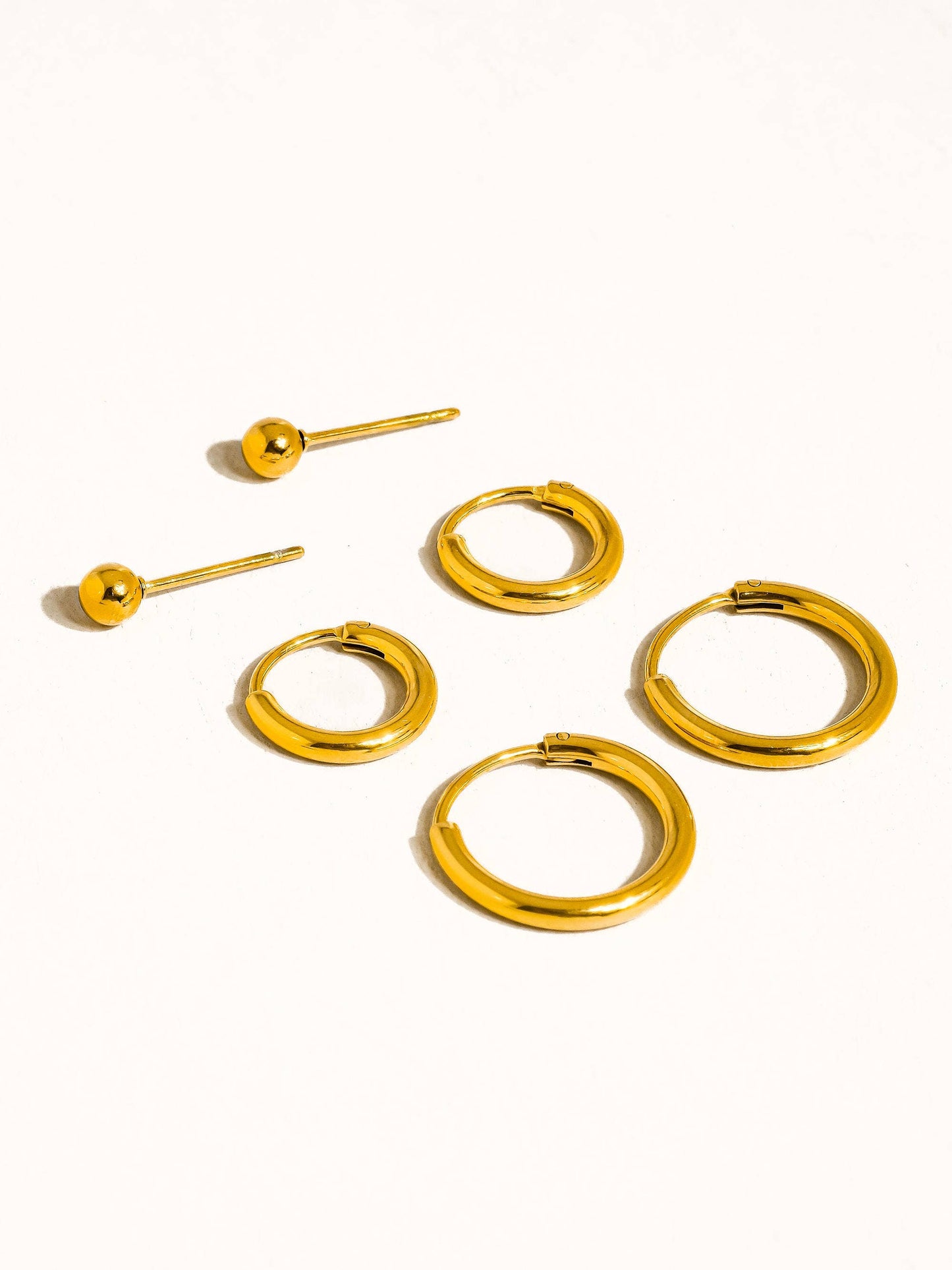 On My Mind Non-Tarnish Hoops, Circle Earring Set