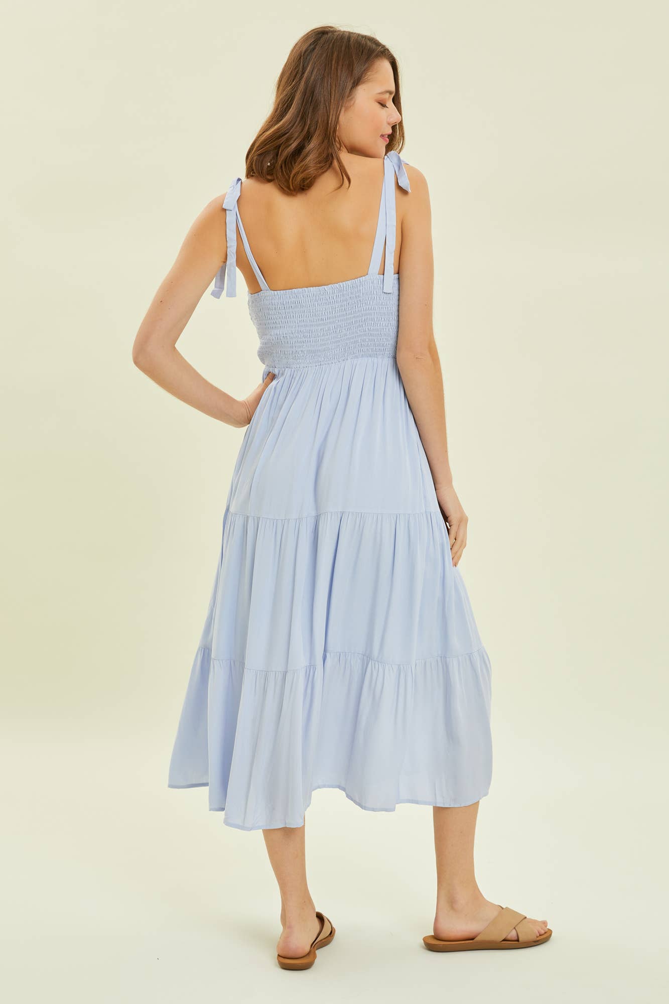 Gabrielle Smocked Midi Dress- Plus