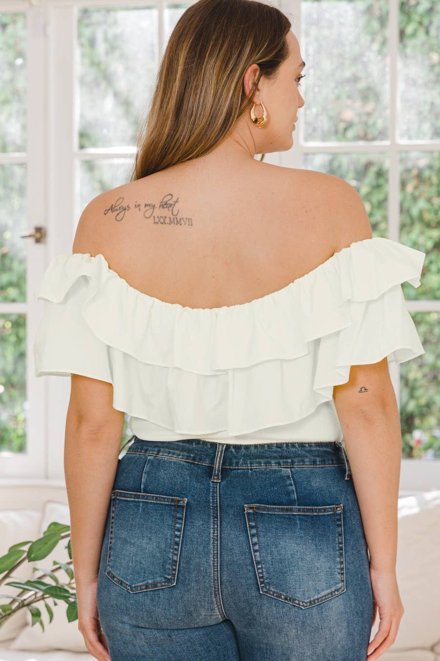 Brittany Knit Ruffle Bodysuit - Plus