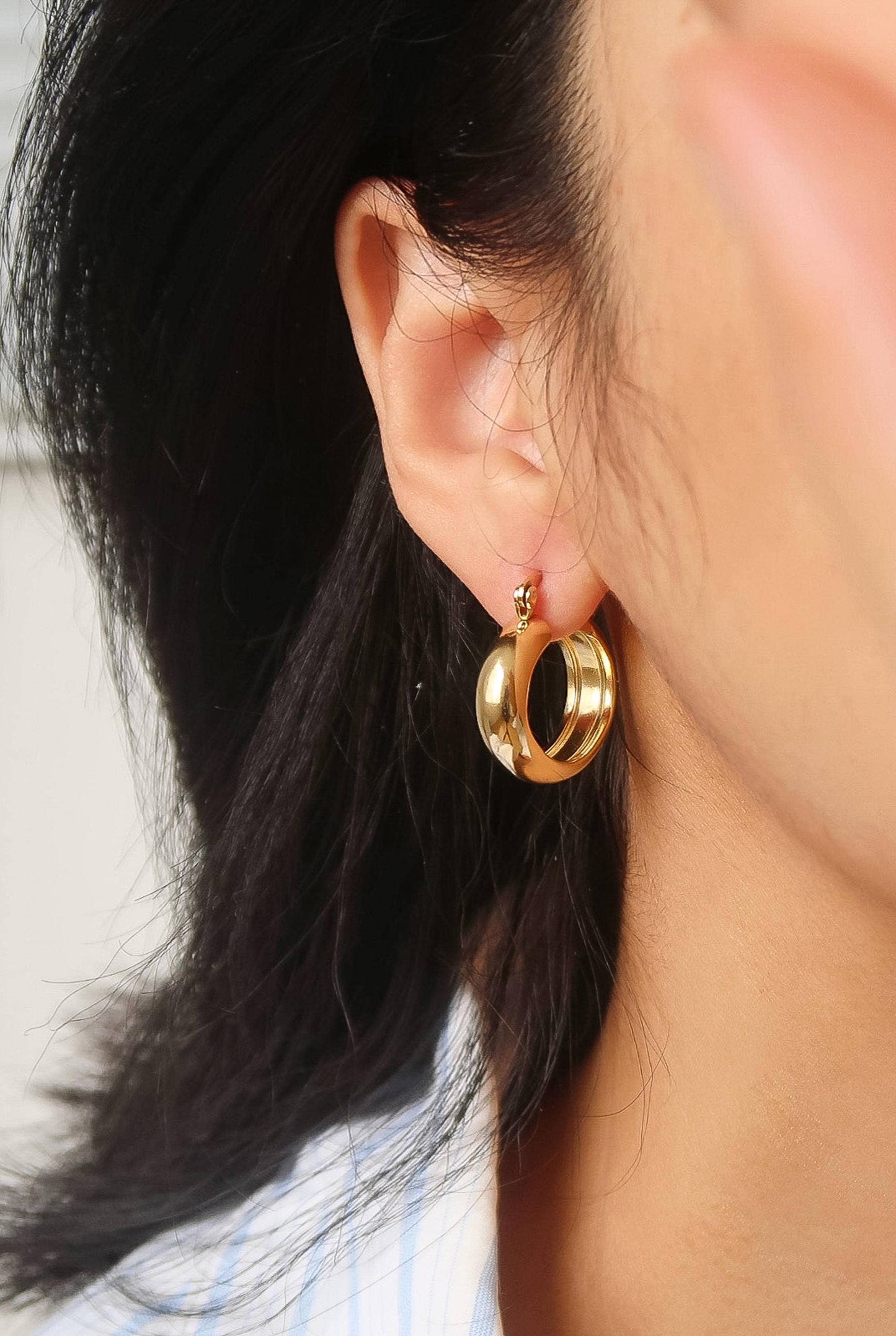For Keeps 18K Non-Tarnish Classic Hoop Earring