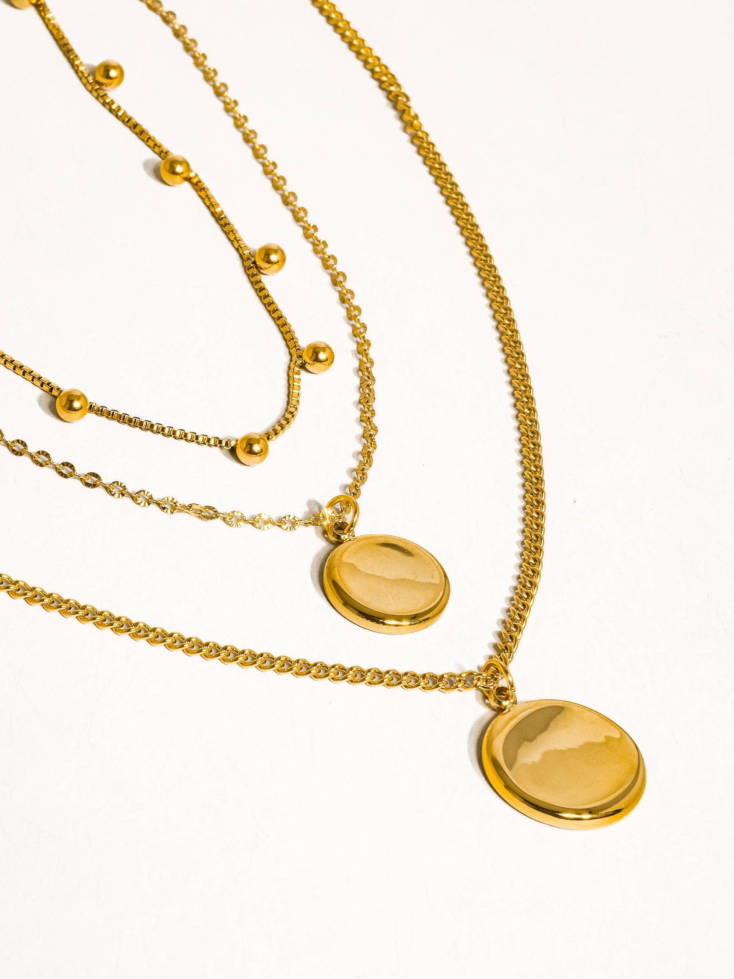 Hold Me Gold Non-Tarnish Round Stack Necklace