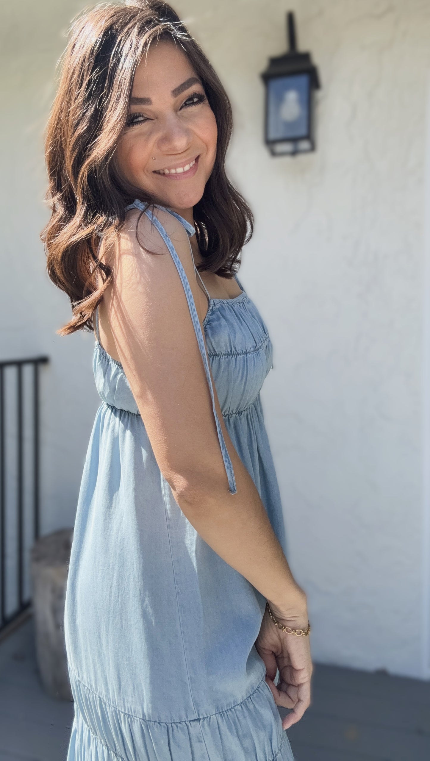 Adella Tie Strap Tiered Maxi Dress