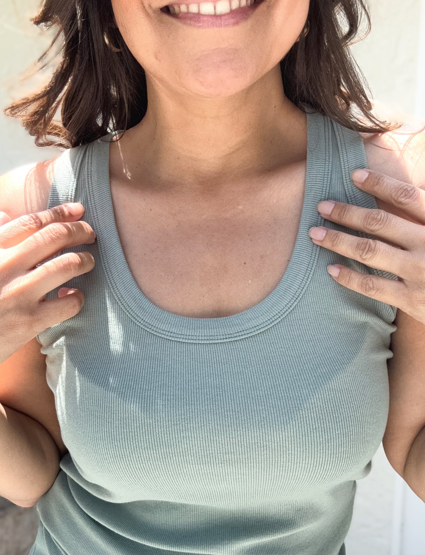 Annalise Basic Scoop Neck Ribbed Knit Tank
