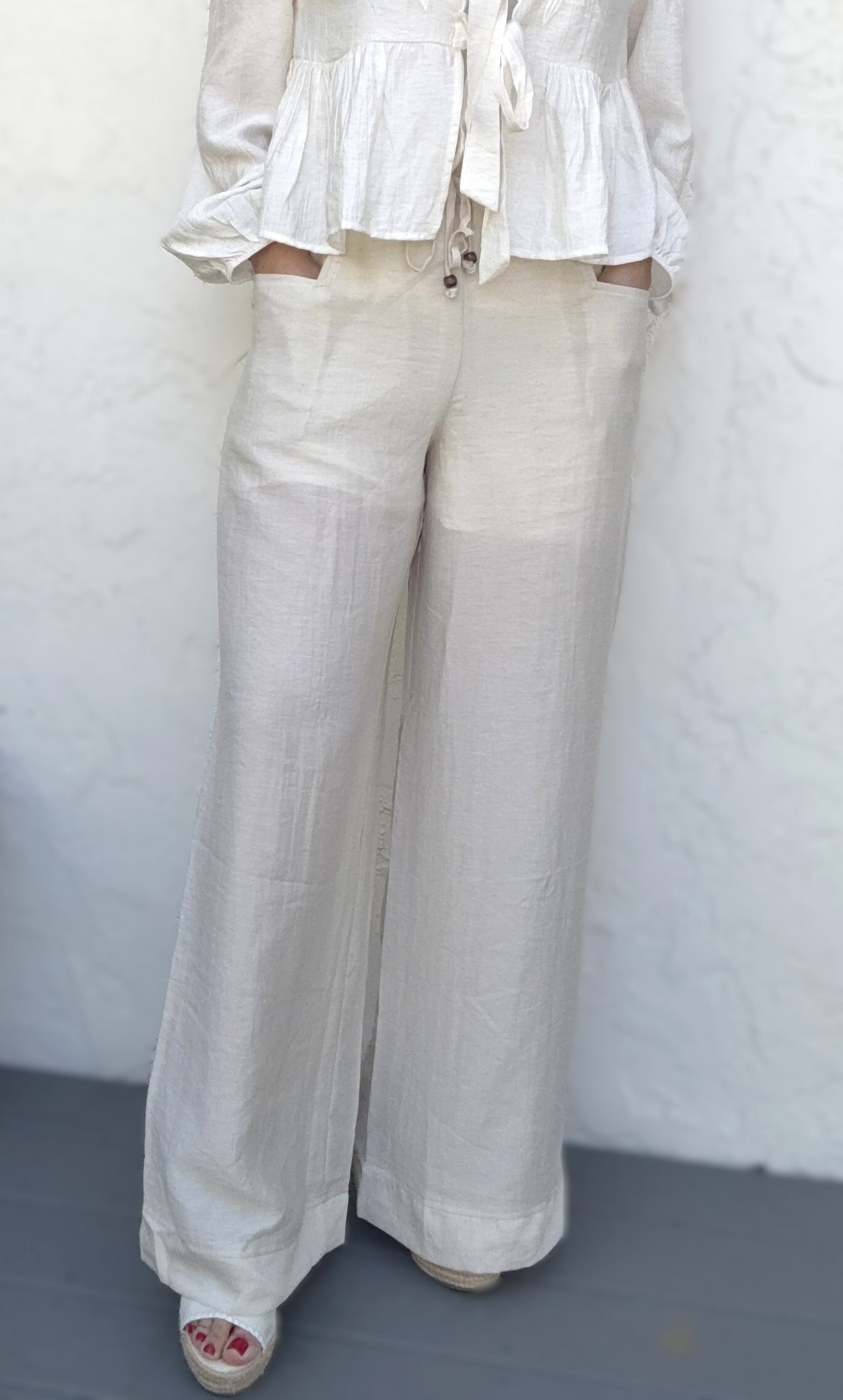 Arlo Linen Blend Relaxed Wide Leg Pants