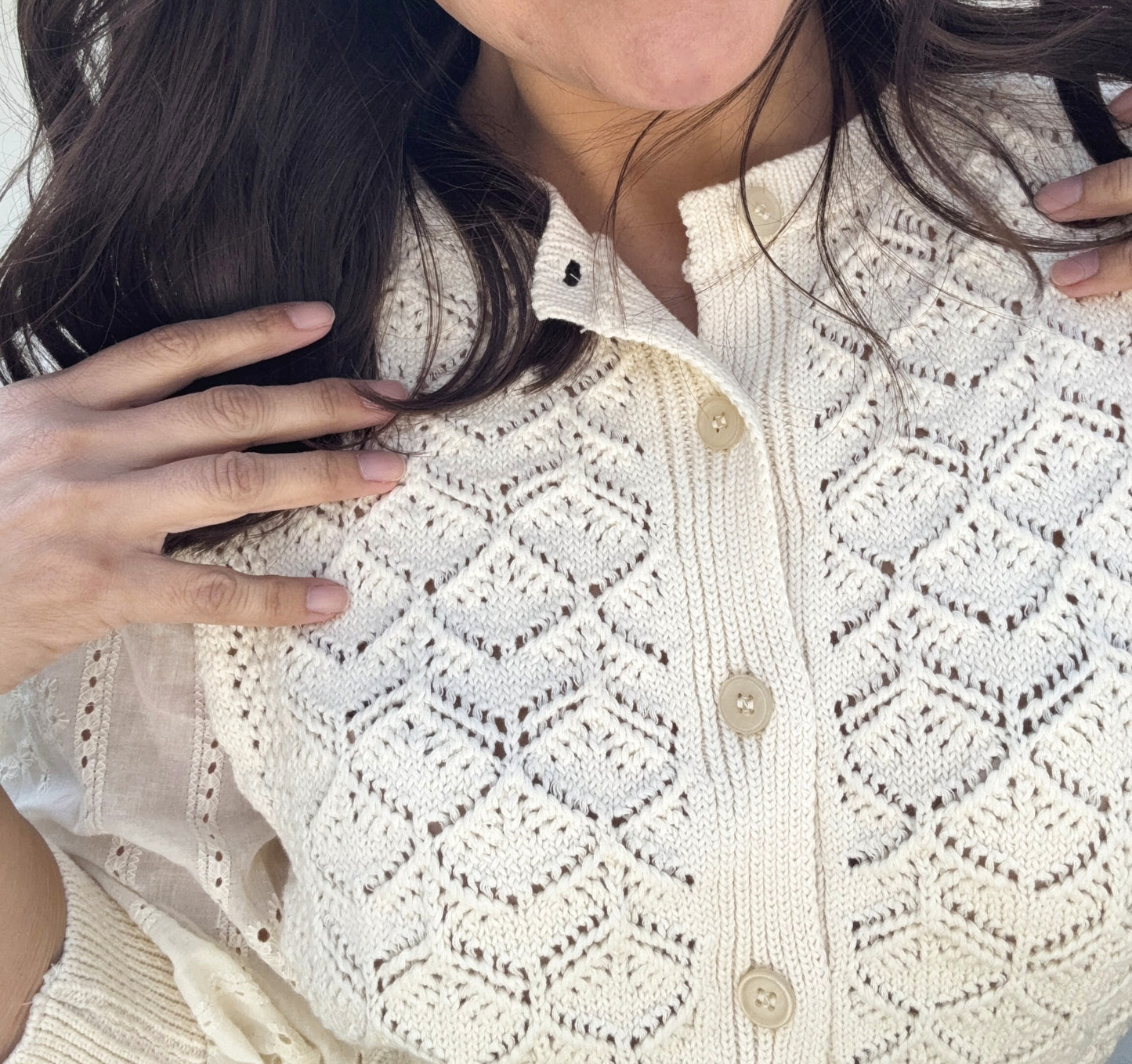 Avery Embroidered Sleeve Knit Cardigan