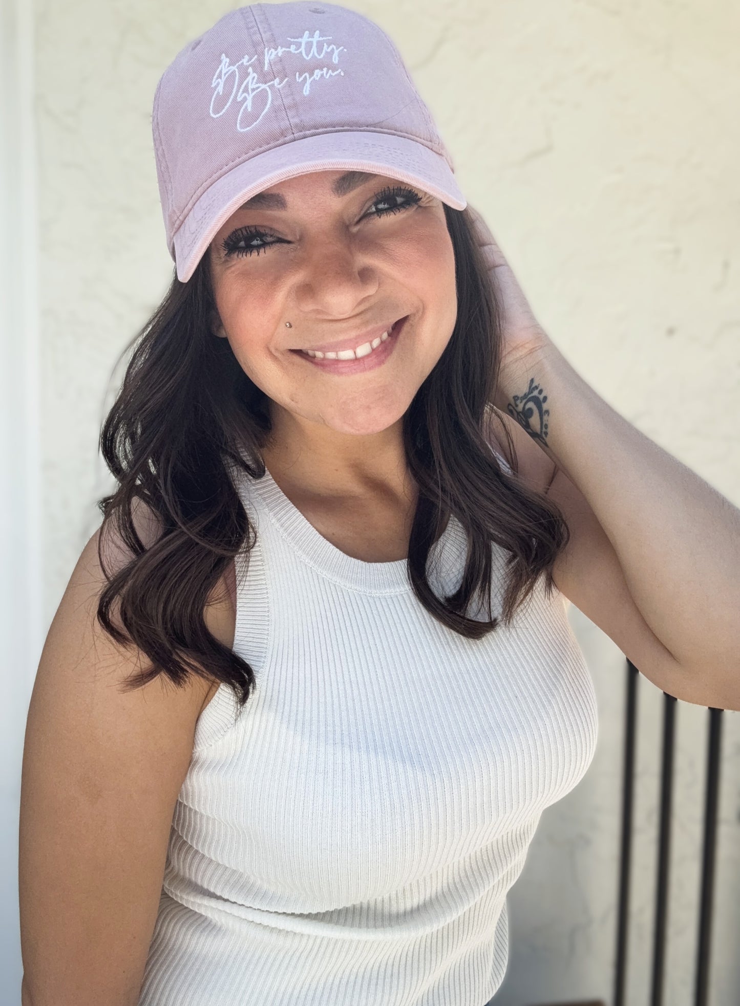Be pretty. Be you. Embroidered Baseball Cap