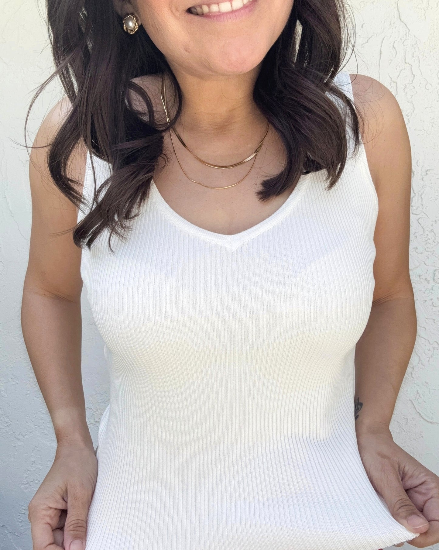 Brea V-Neck Knit Sweater Tank