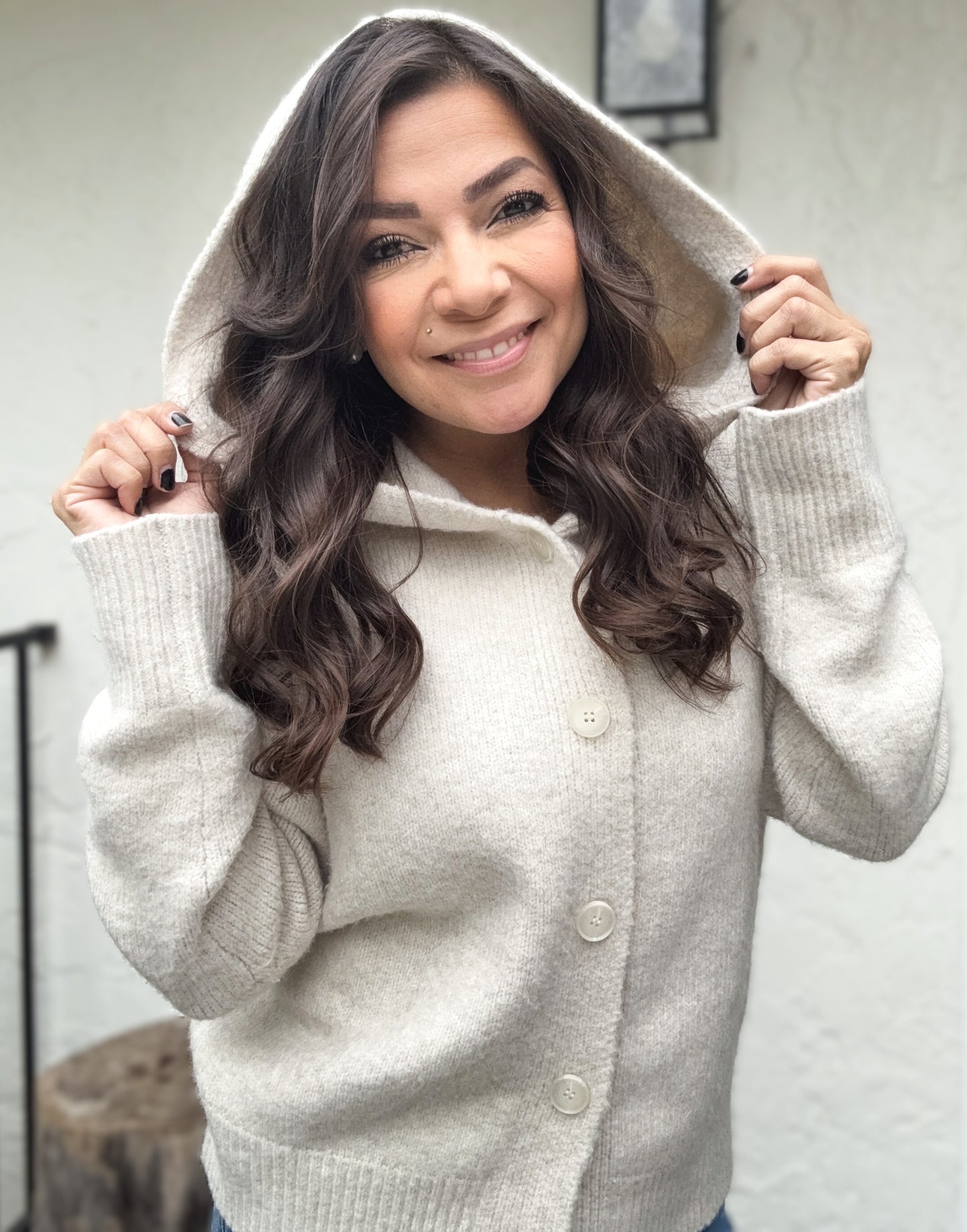 Brooke Button Down Hooded Cardigan