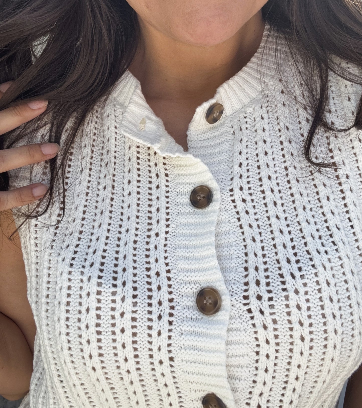 Carissa Button Down Sleeveless Knit Cardigan