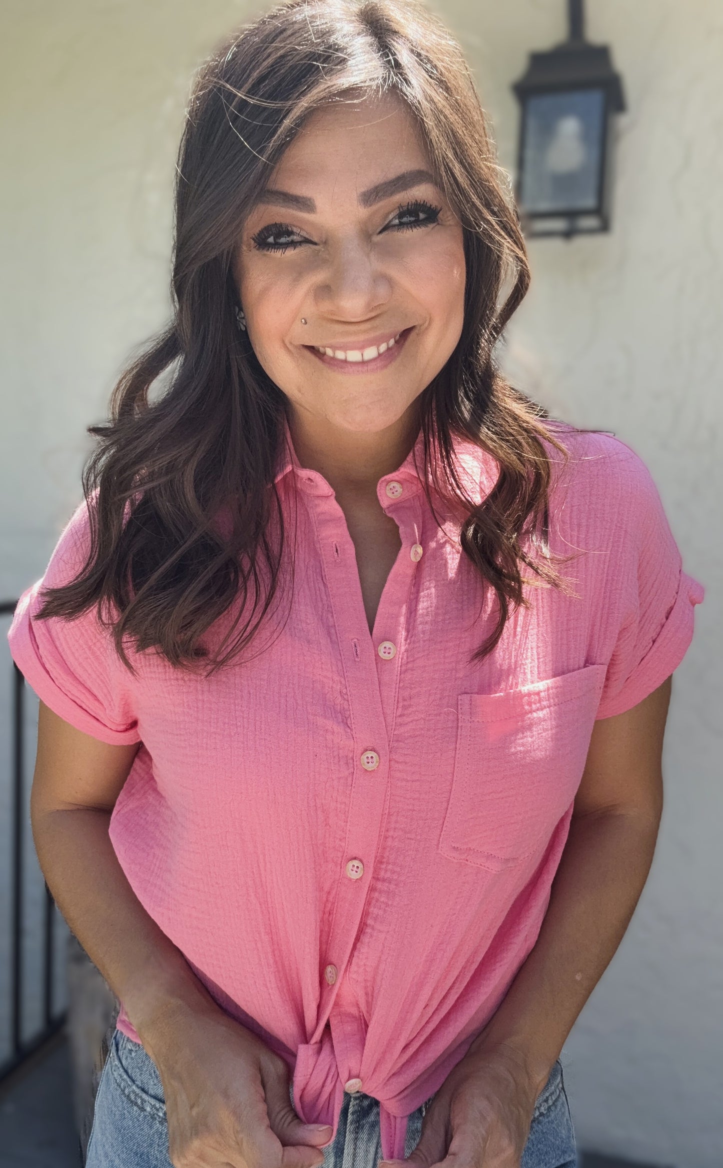 Dani Double Gauze Button Down Shirt
