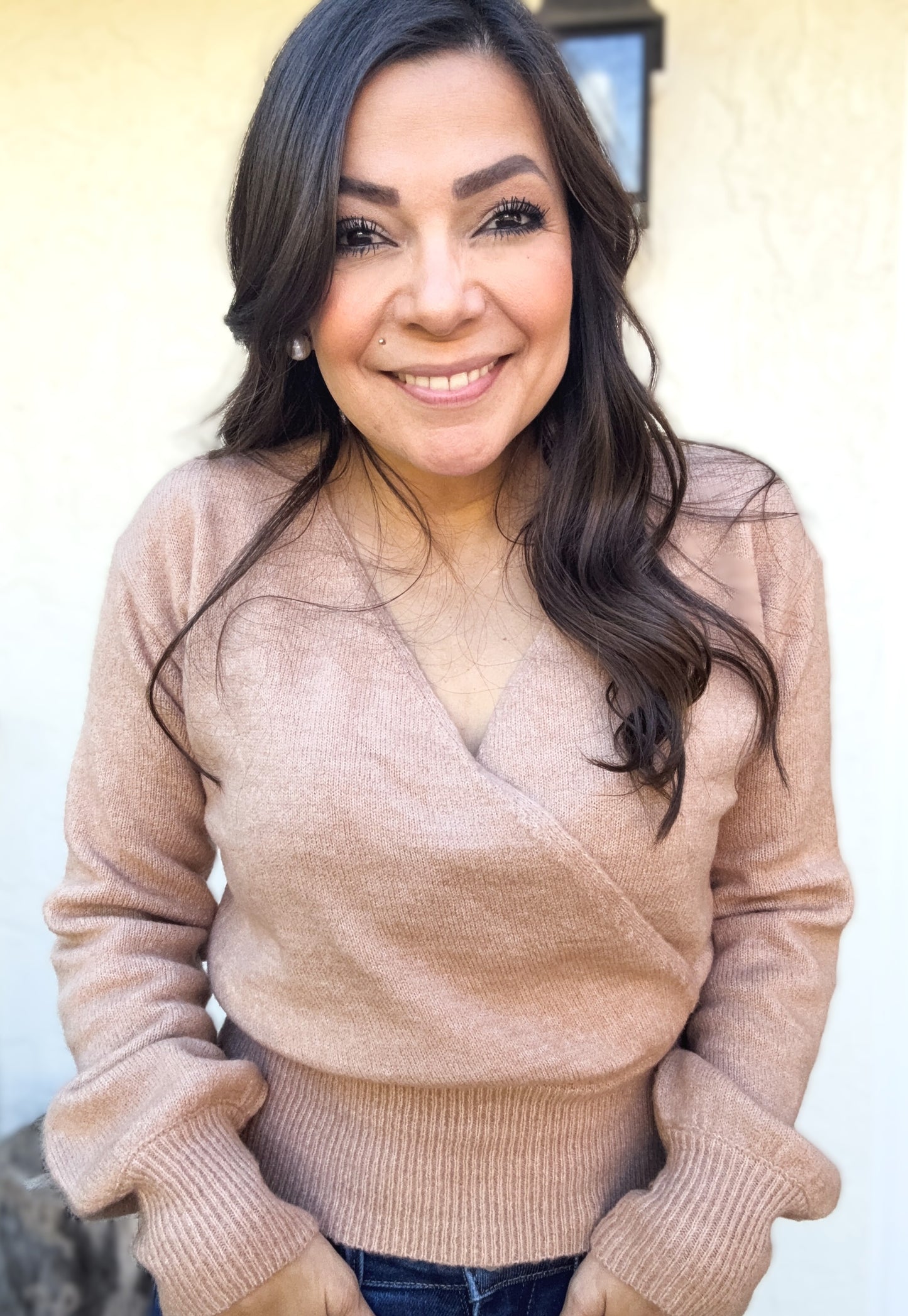 Danielle Surplice V-Neck Sweater