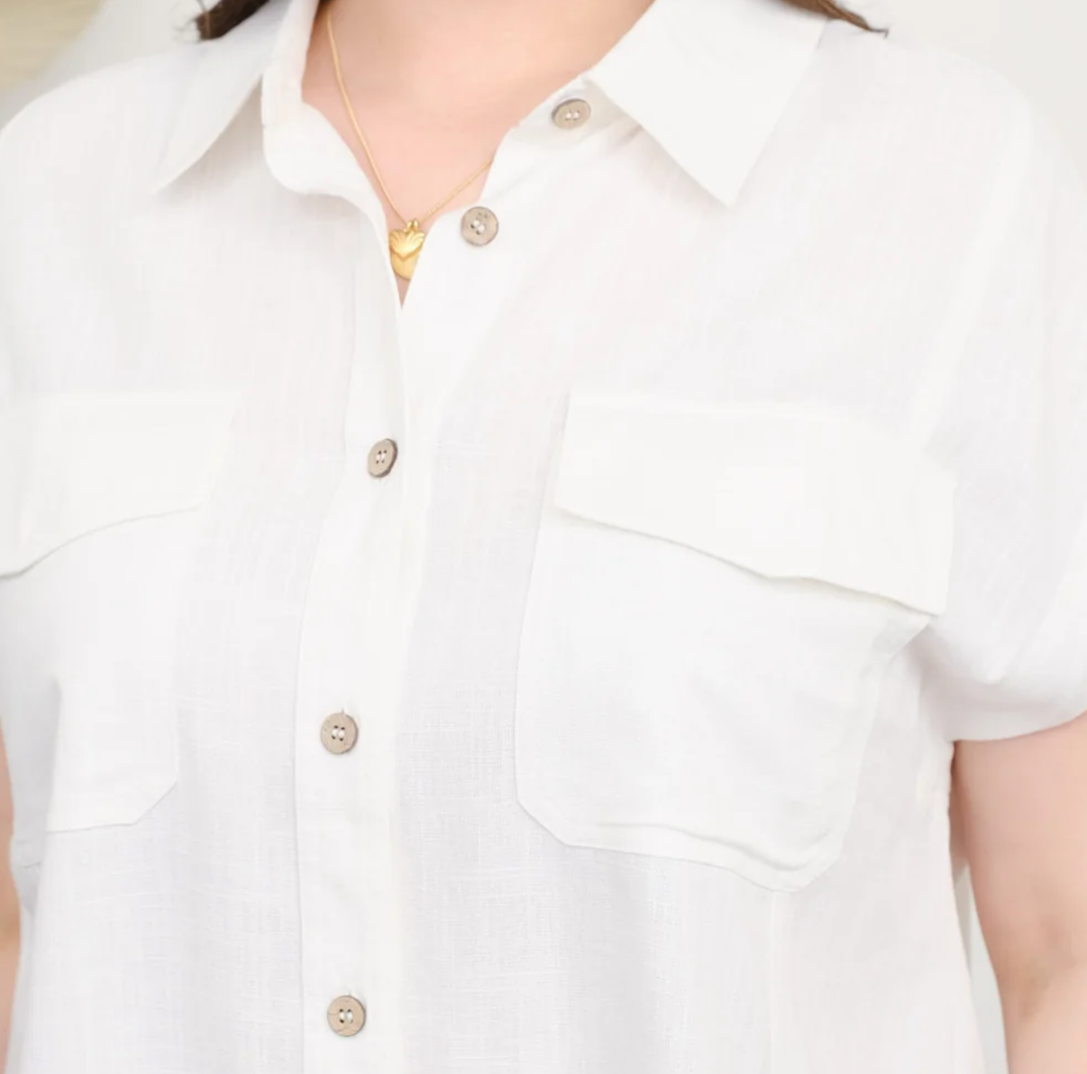 Erica Collared Button Down Top - Plus