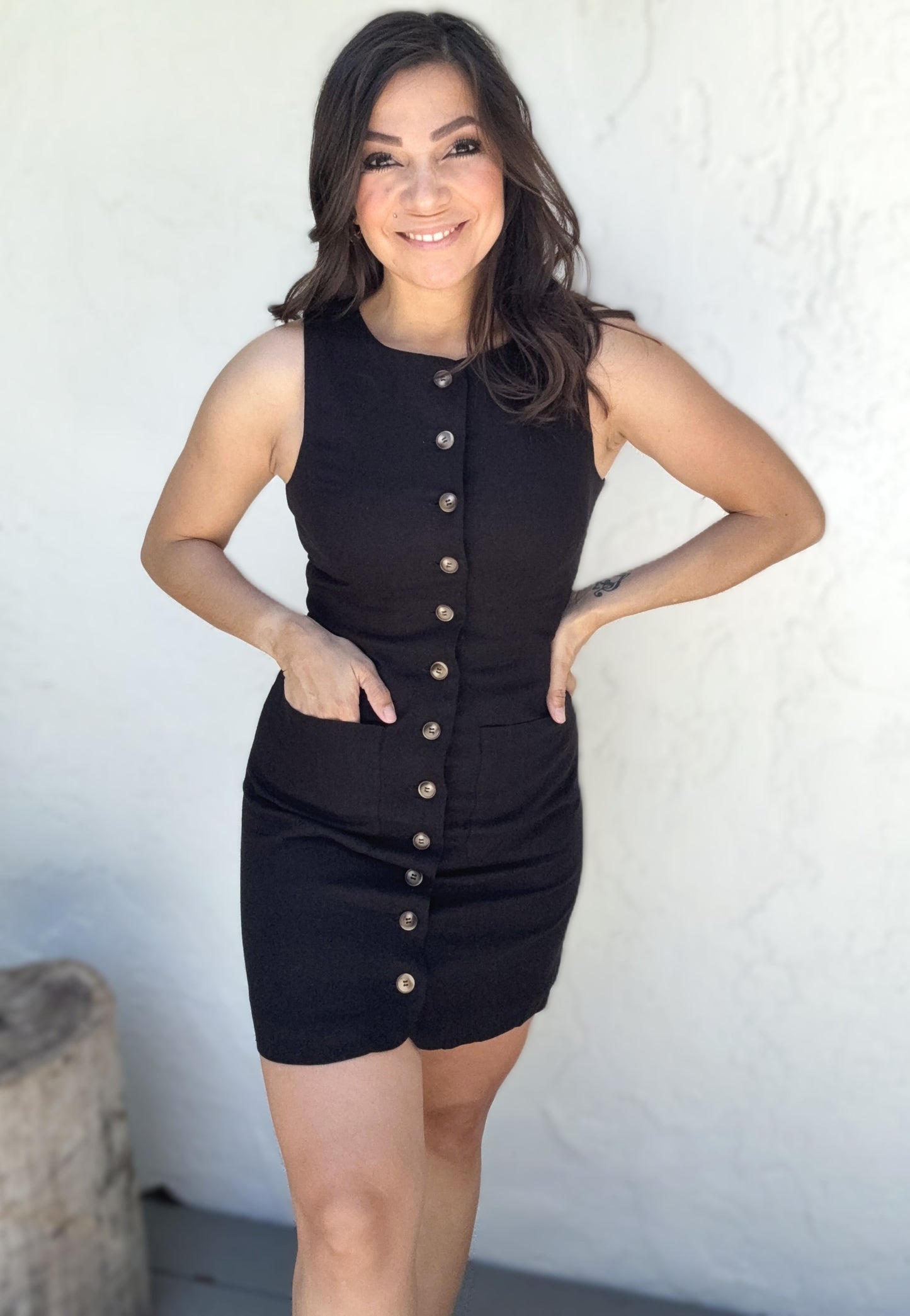 Kaitlyn Button Down Linen Mini Dress