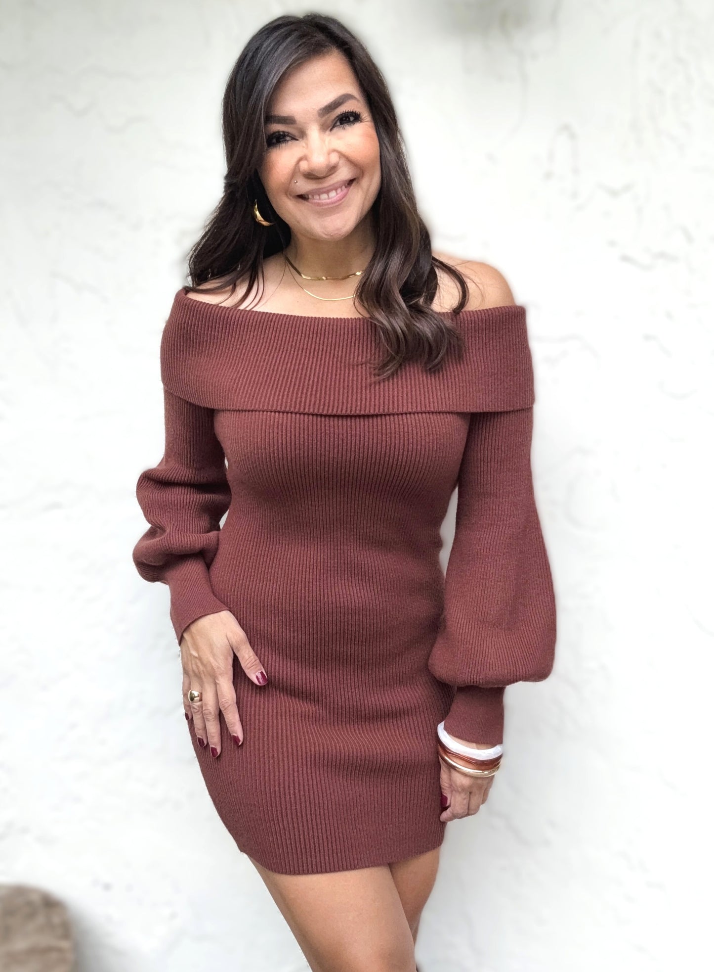Karla Off the Shoulder Sweater Dress