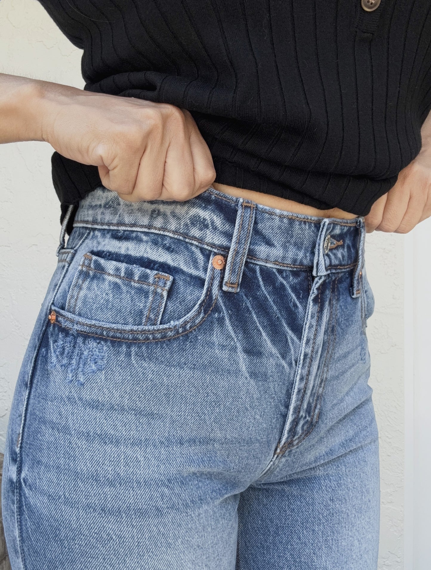 Kendra High Rise Straight Jeans