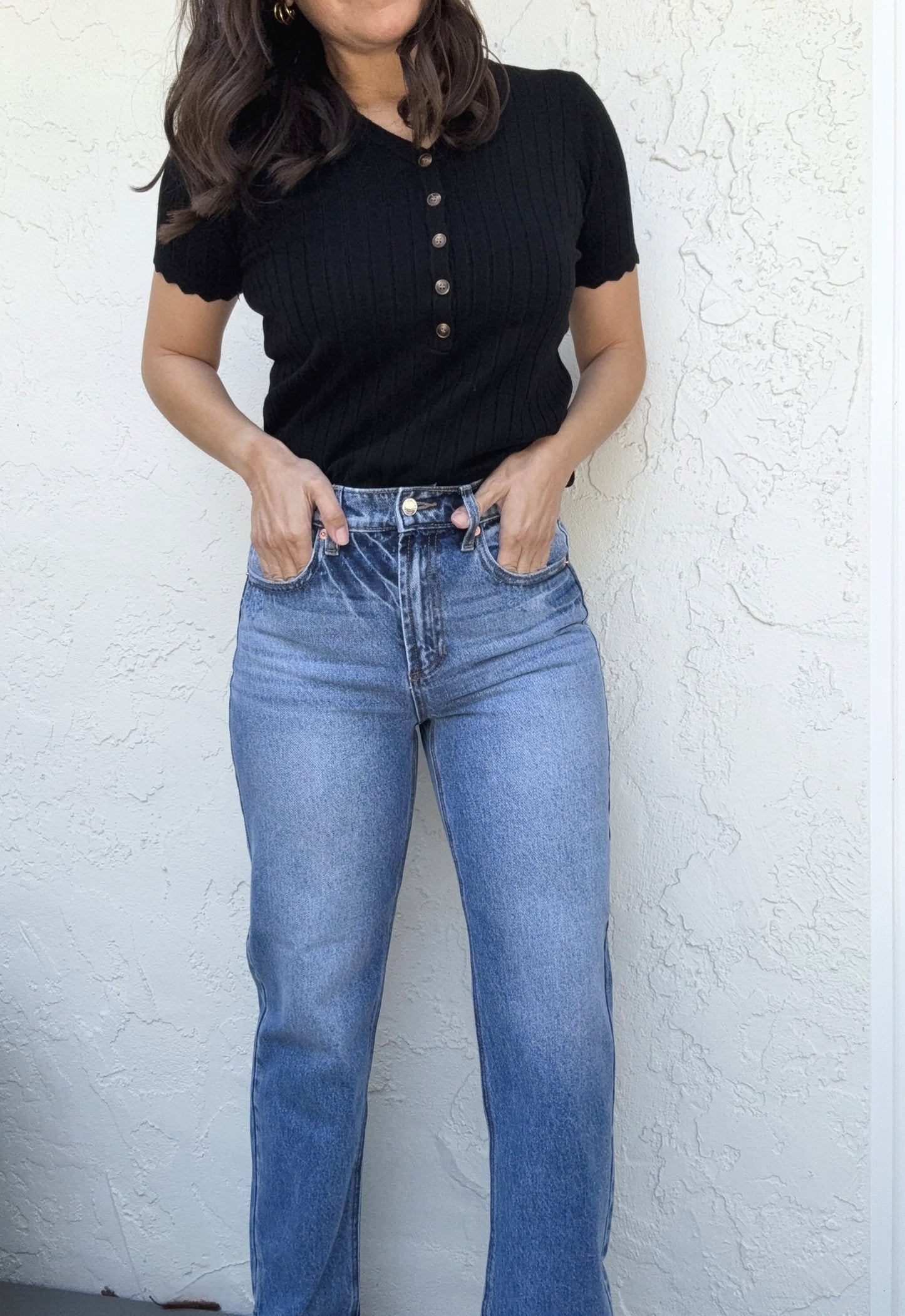 Kendra High Rise Straight Jeans