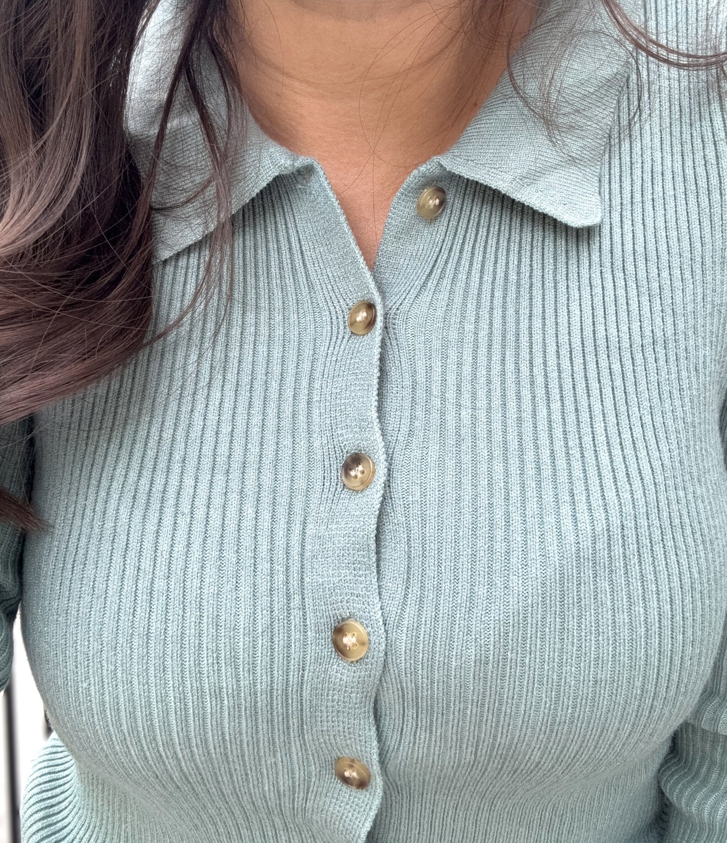 Mila Button Up Knit Top