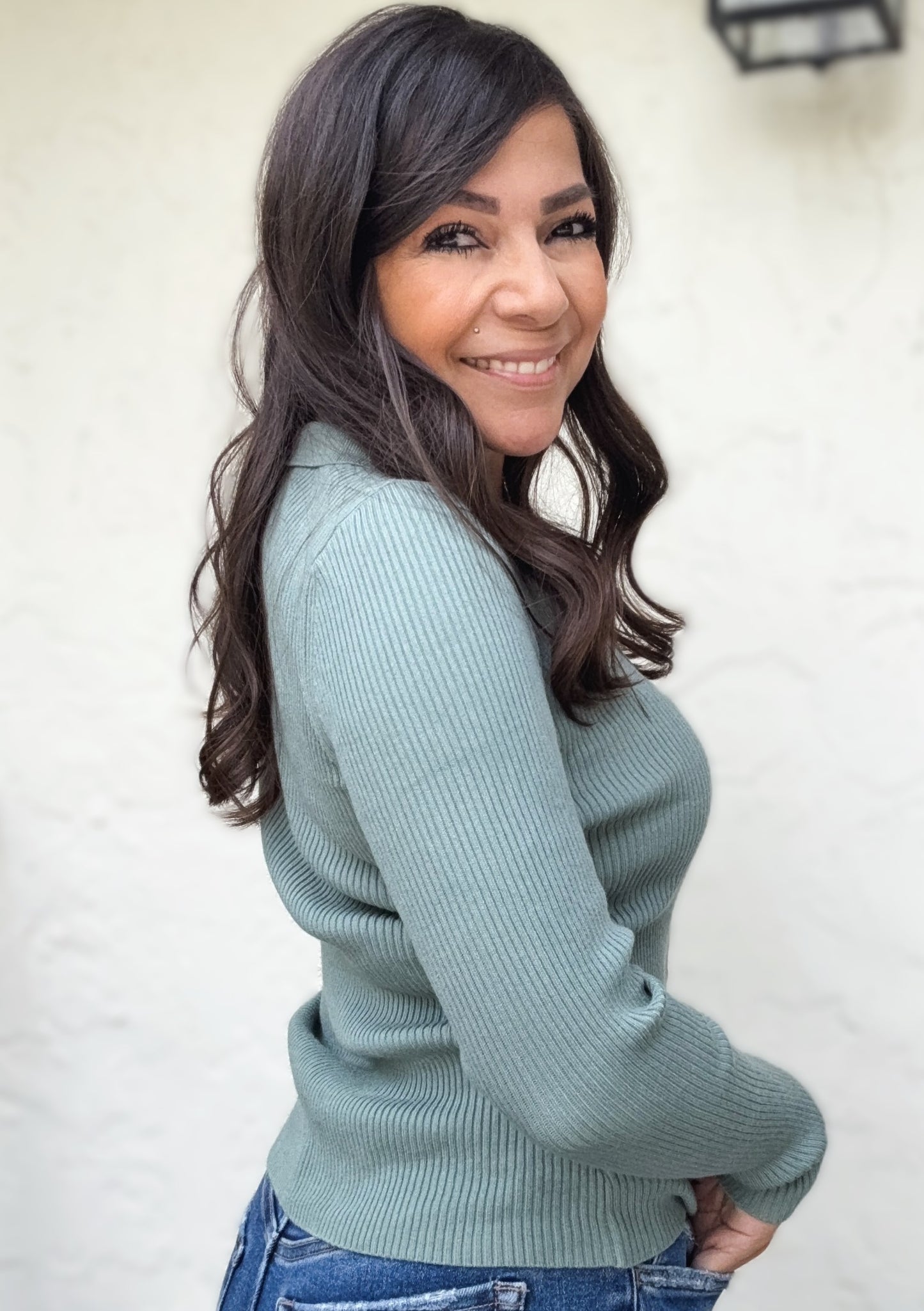 Mila Button Up Knit Top