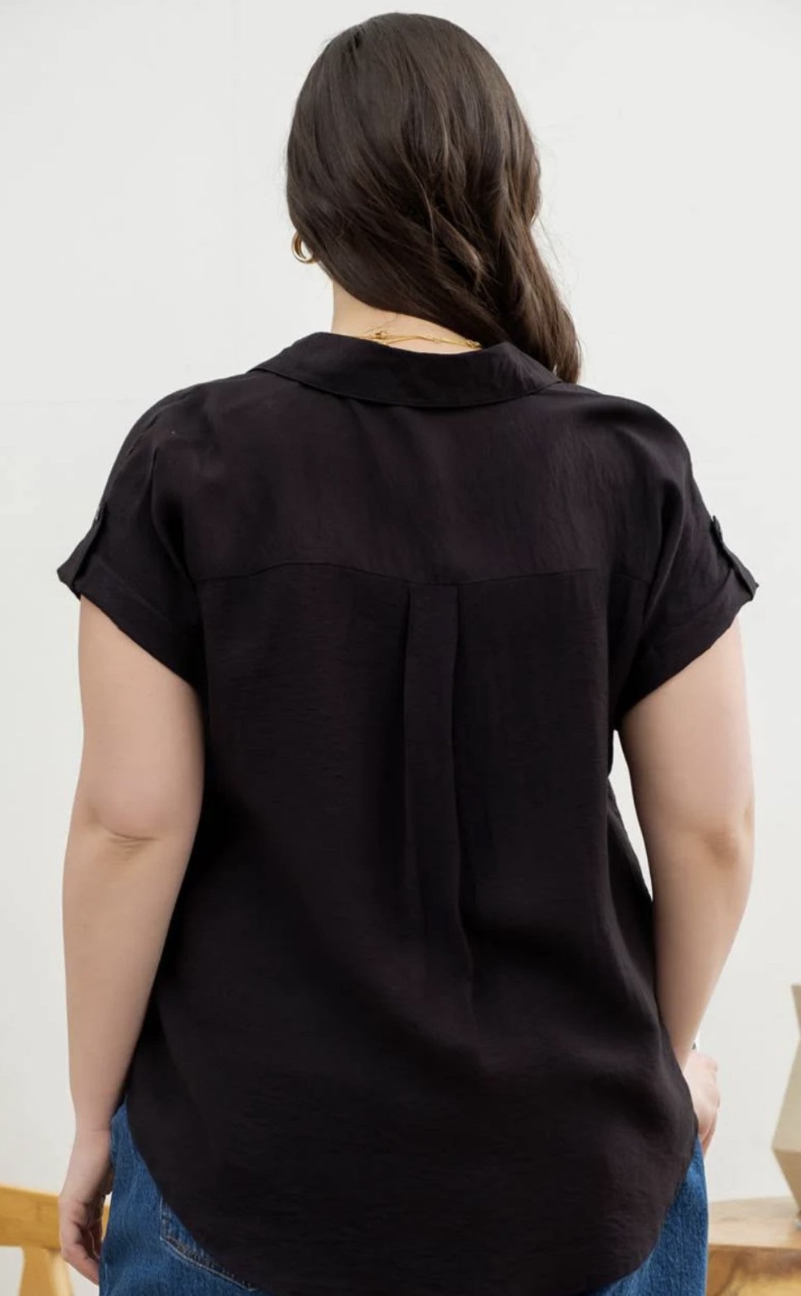 Justine Short Sleeve Button Down - Plus