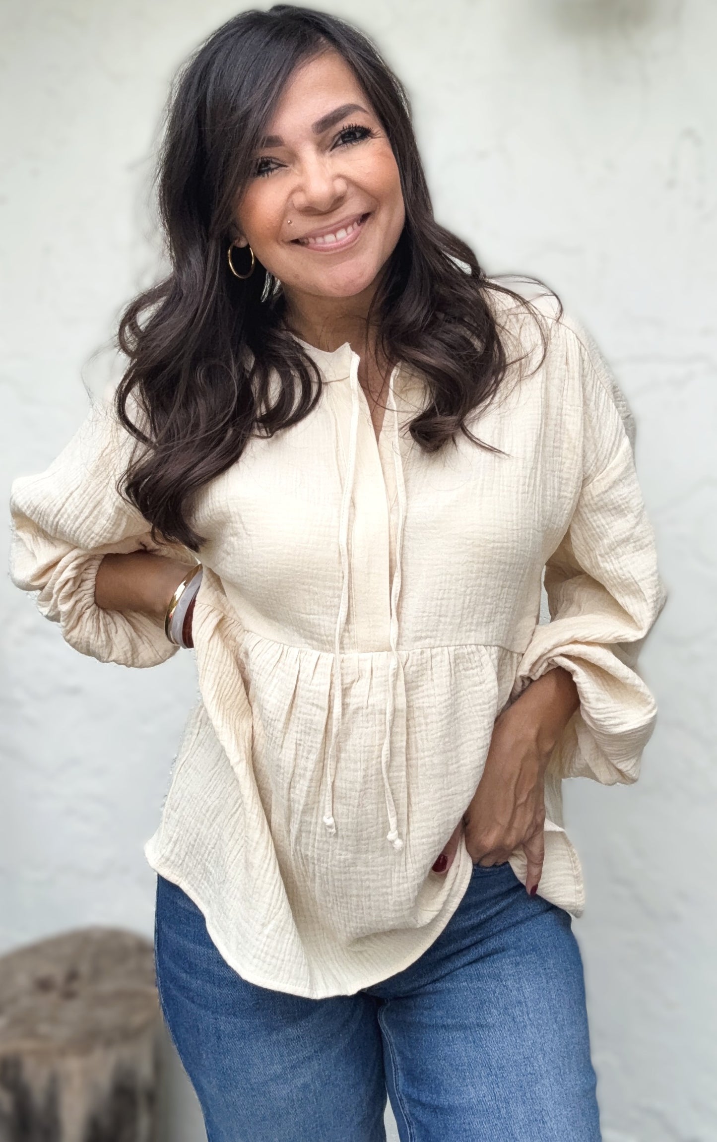 Serenity Gauze Babydoll Top