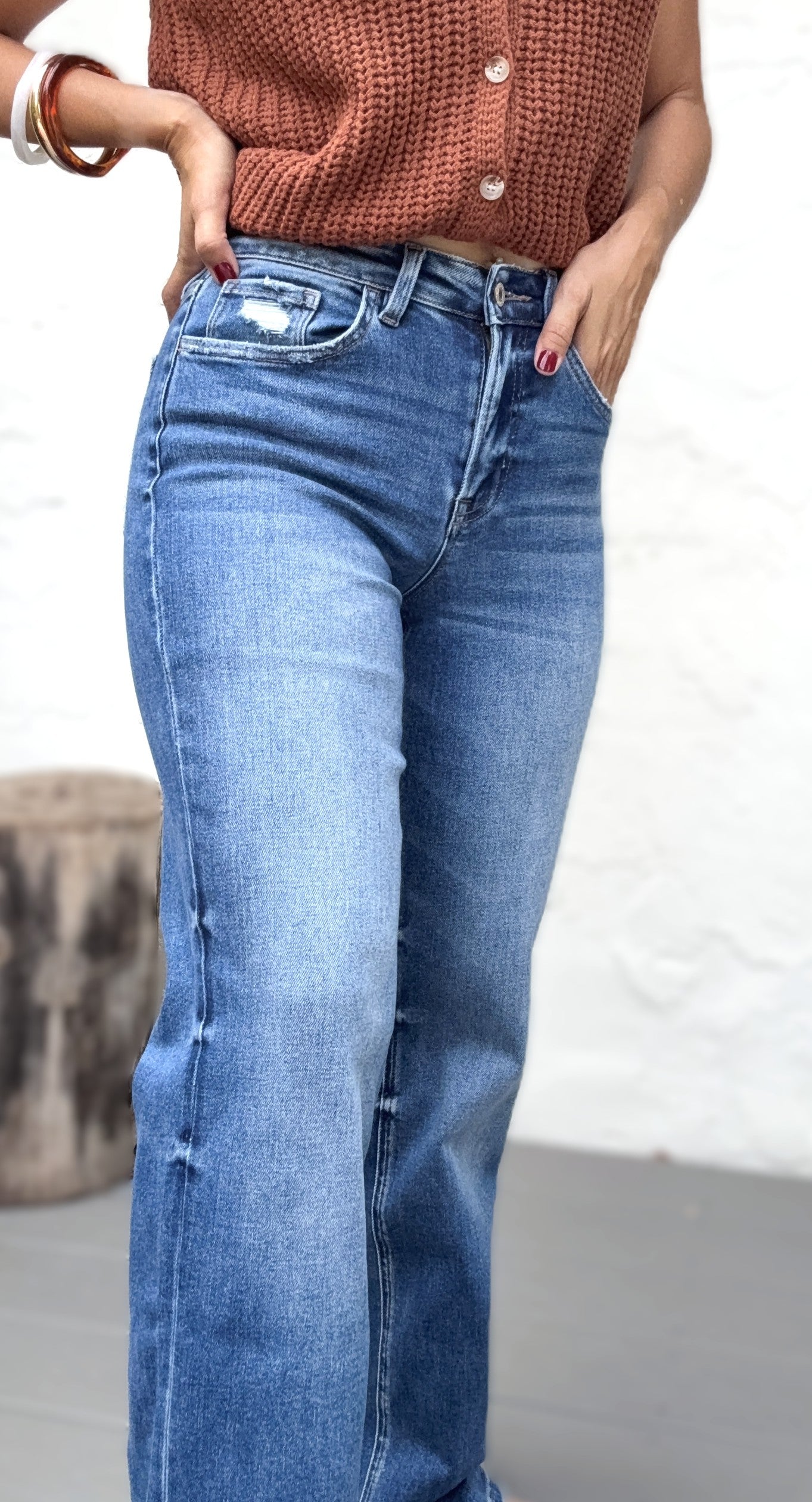 Skylar High Rise Slim Wide Jeans