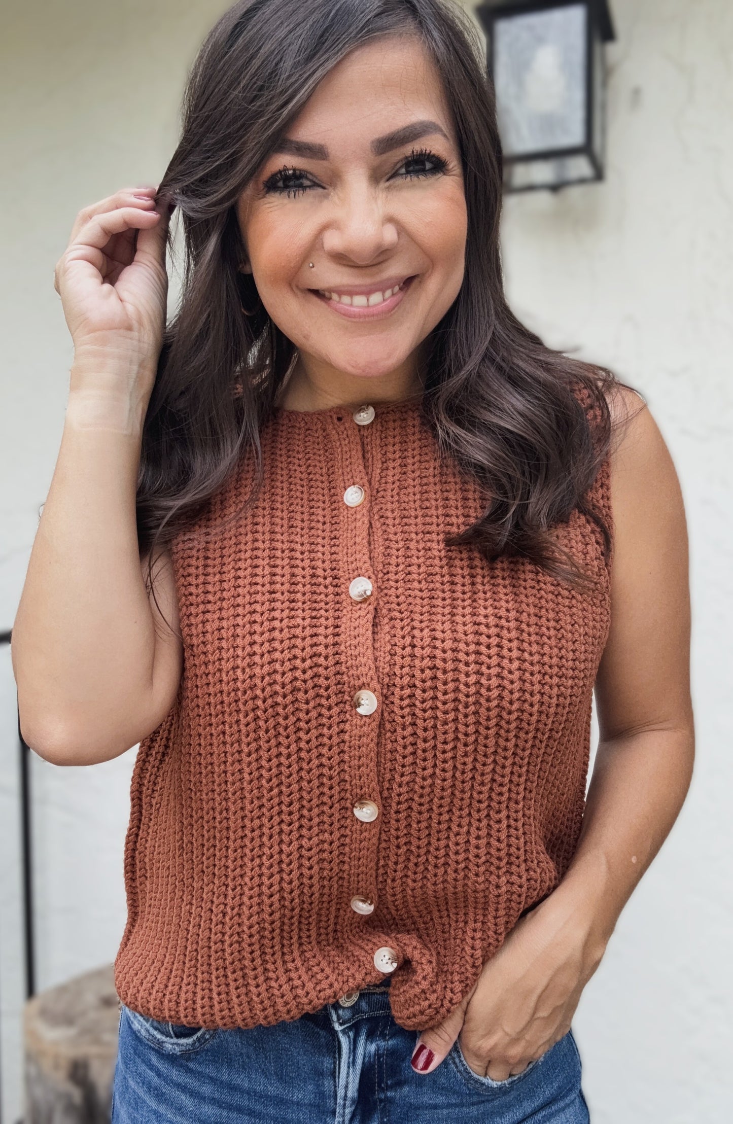 Sophia Button Up Sweater Vest
