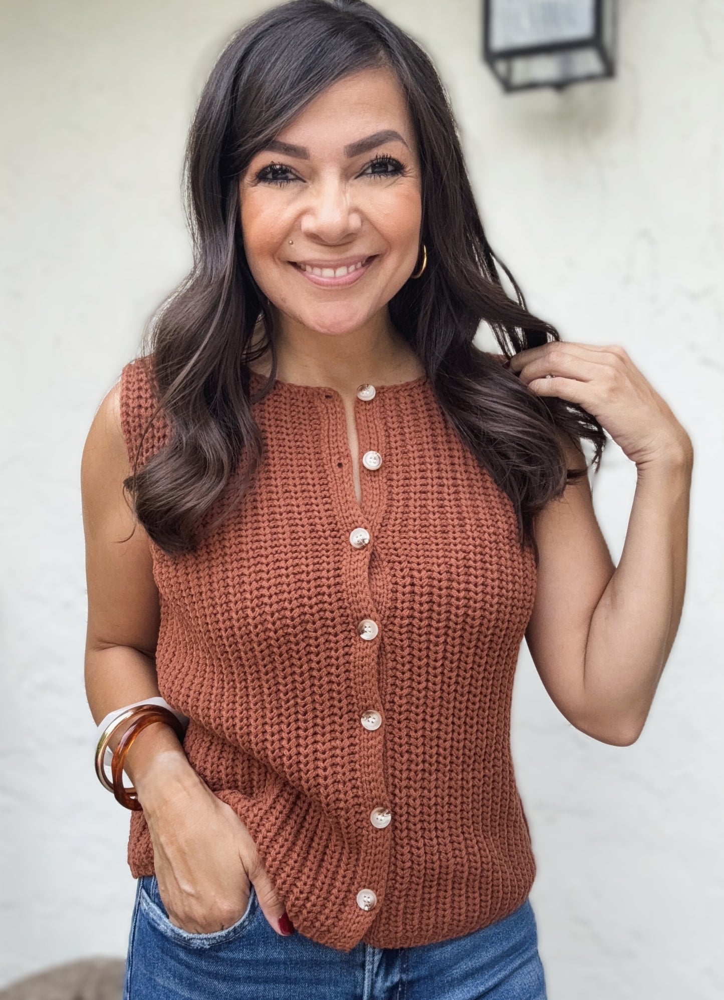 Sophia Button Up Sweater Vest