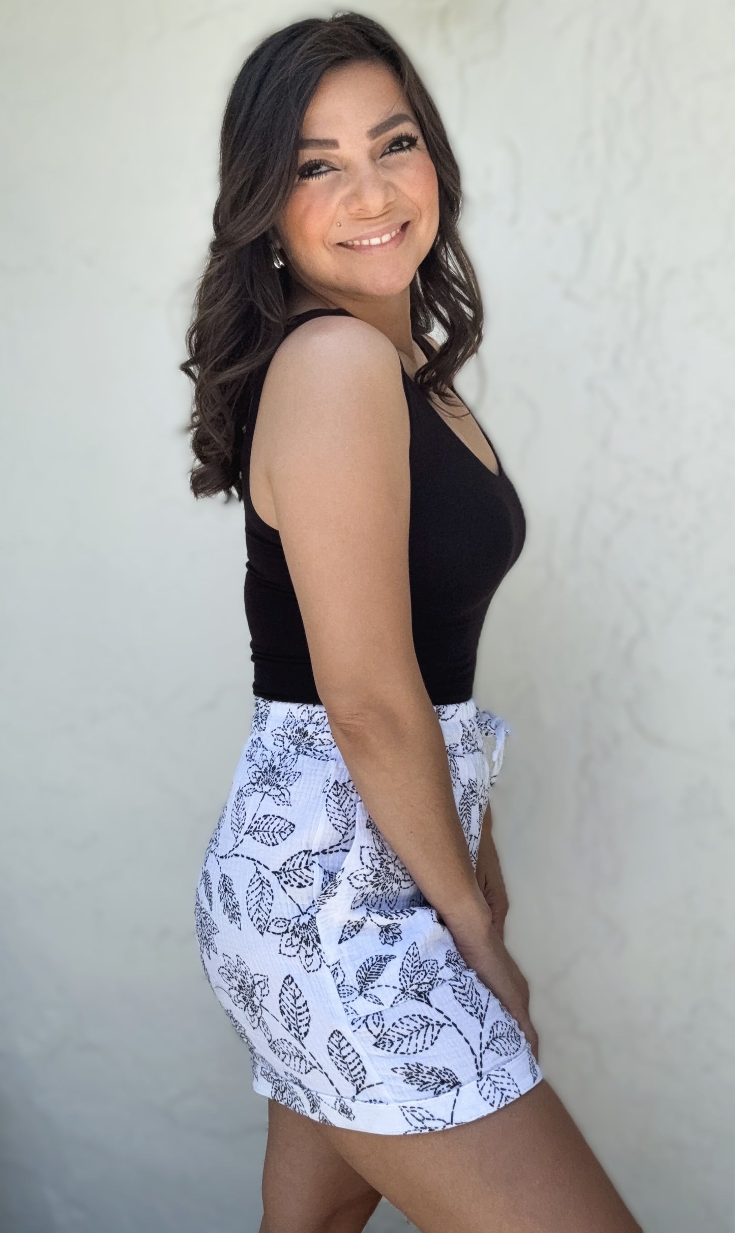Stella Double Gauze Drawstring Banded Hem Shorts