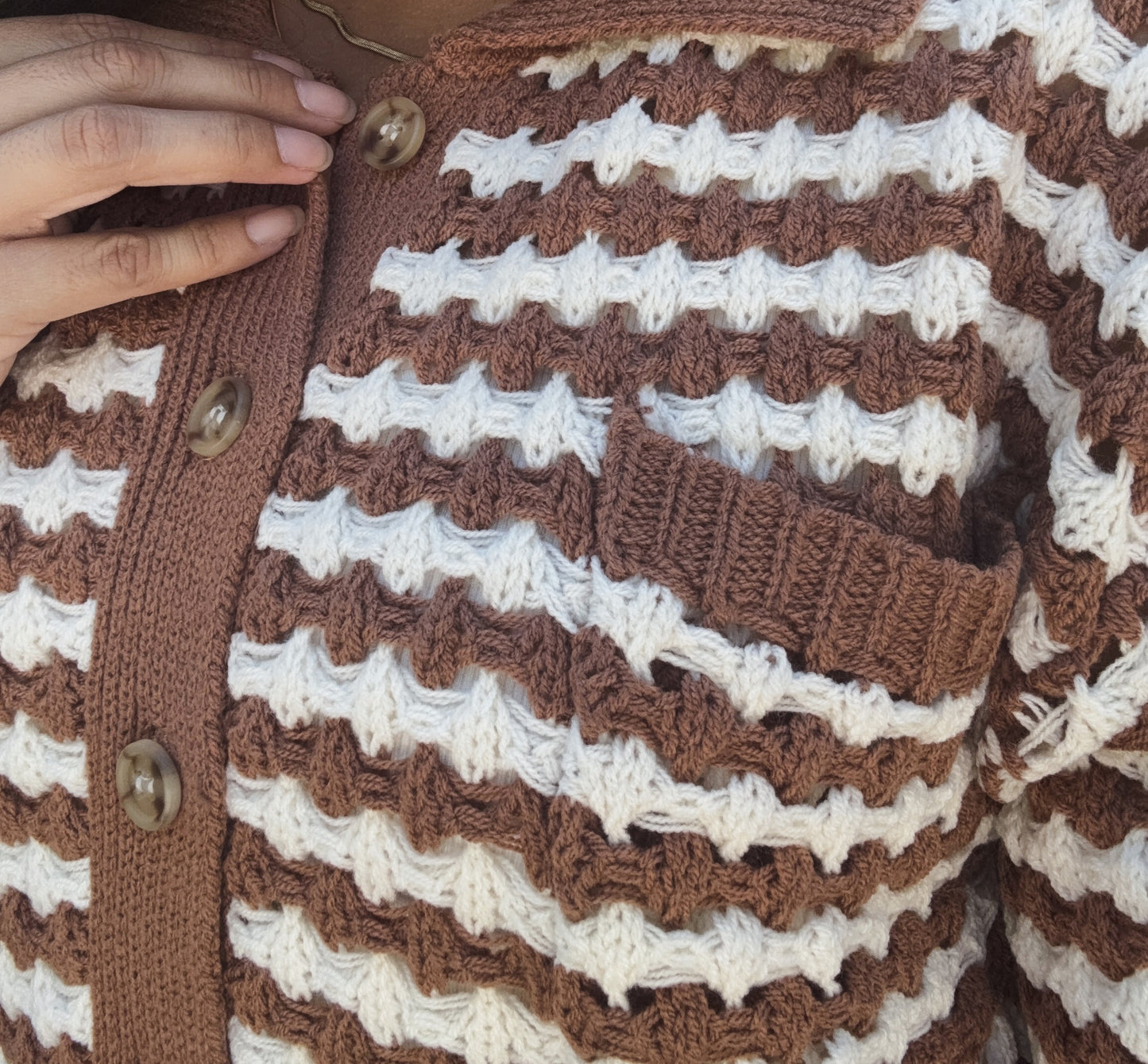 Zerena Button-Down Stripe Sweater Top