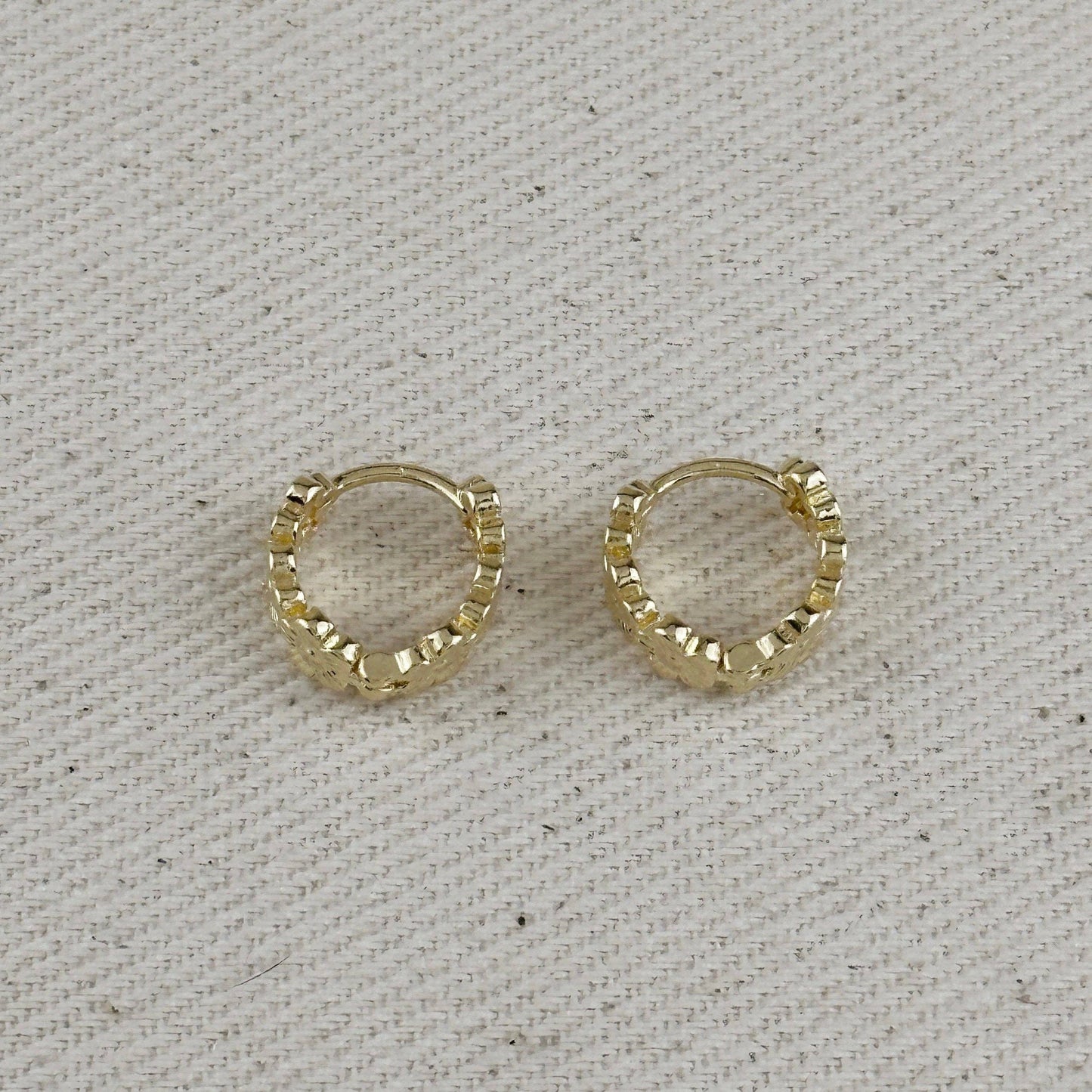 No One Else 18k Gold Filled Flower Huggie Hoop Earrings