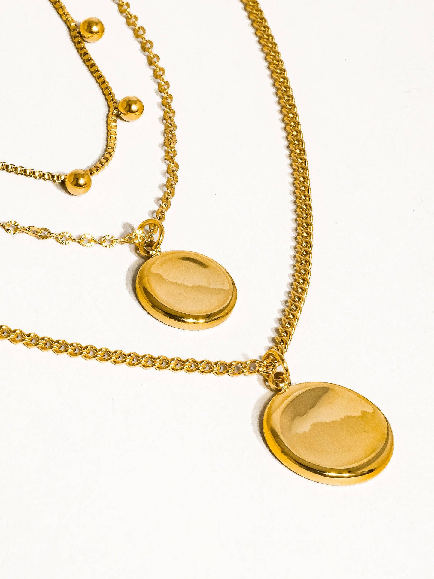 Hold Me Gold Non-Tarnish Round Stack Necklace