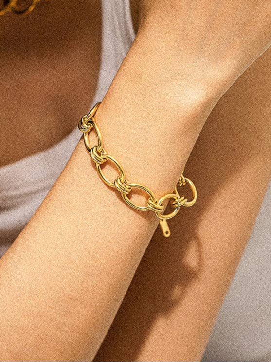 Wait For Me Gold Non-Tarnish Bold Chain Bracelet