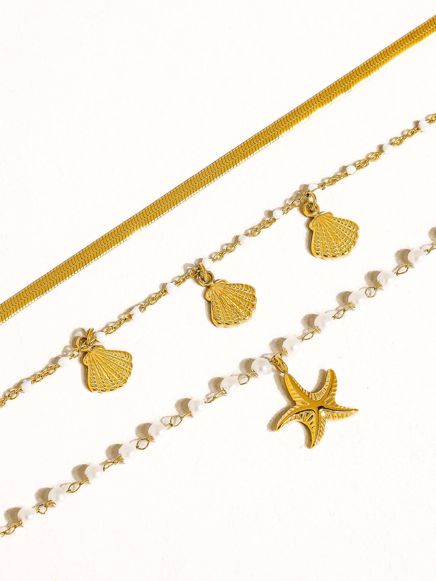 By Your Side Non-Tarnish Shell Pearl Bracelet Set