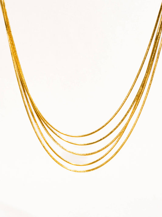 Don't Let Go Gold Non-Tarnish Layered Chain Necklace