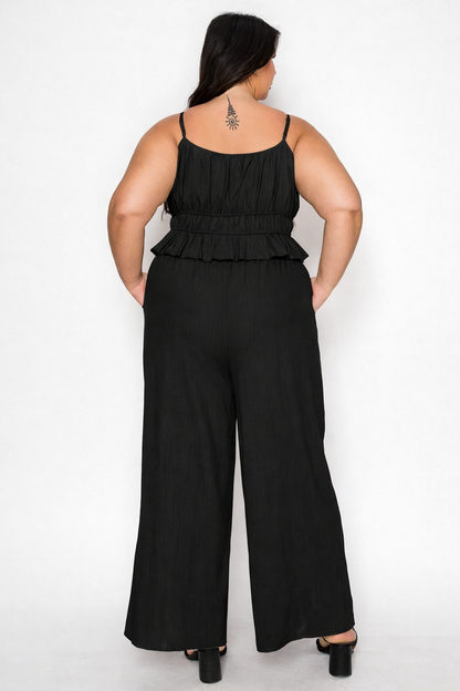 Nova Tiered Cami & Wide-Leg Pant Set- Plus