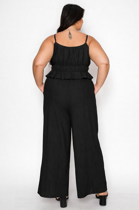 Nova Tiered Cami & Wide-Leg Pant Set- Plus