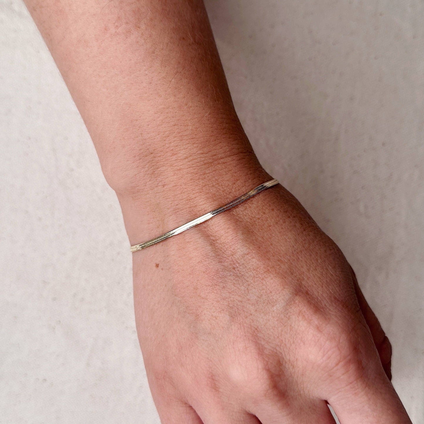 Not Without You 18k Gold Filled Herringbone Bracelet