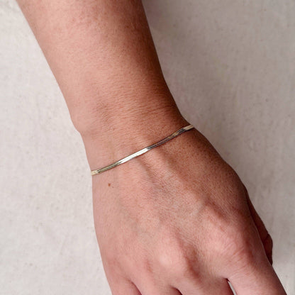 Not Without You 18k Gold Filled Herringbone Bracelet