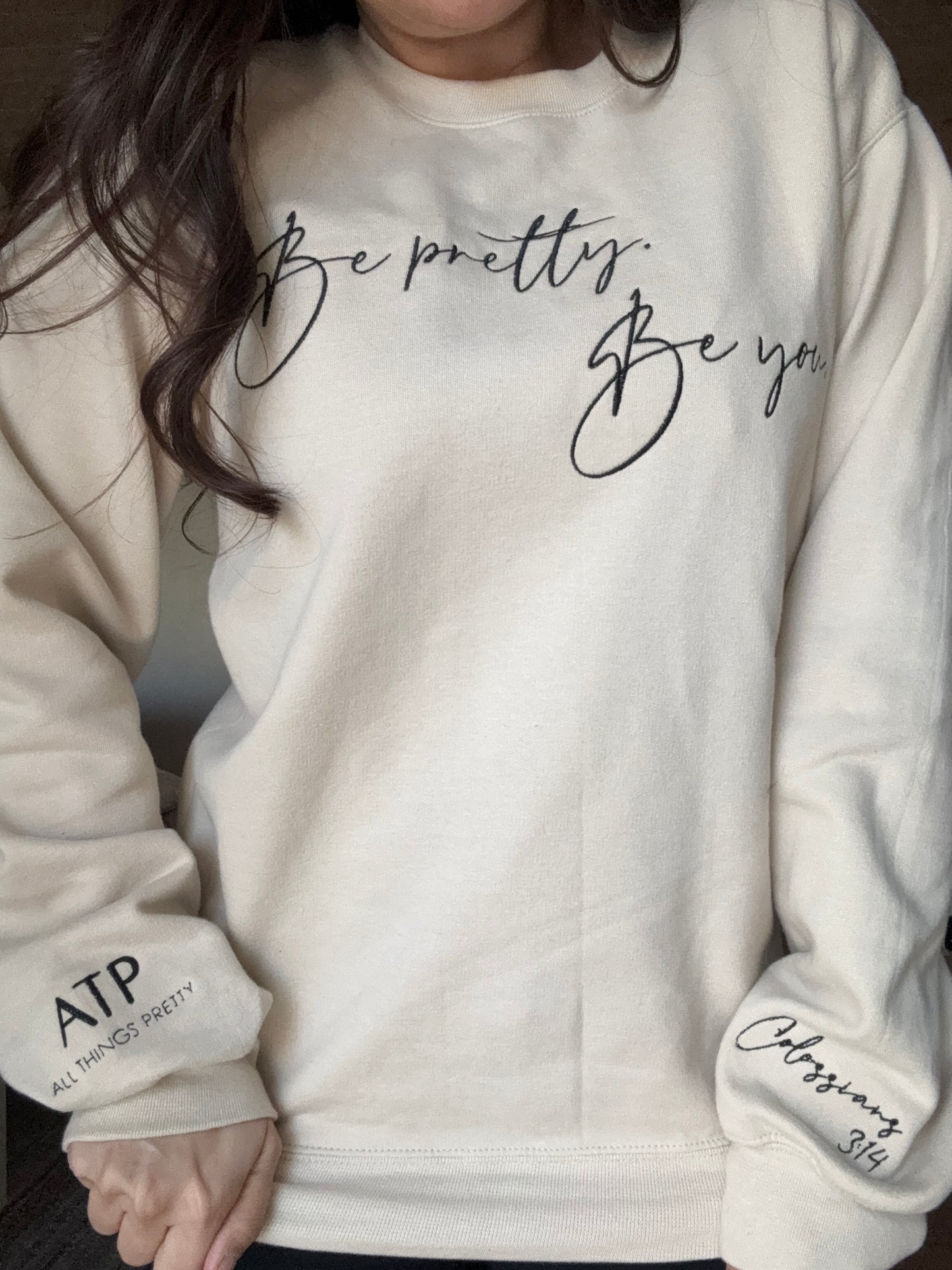 Be pretty. Be you. Embroidered Pullover Sweater