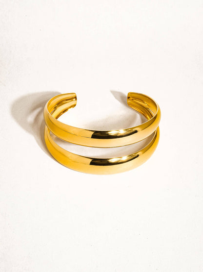 Stay With Me Gold Non-Tarnish Layered Round Bangle