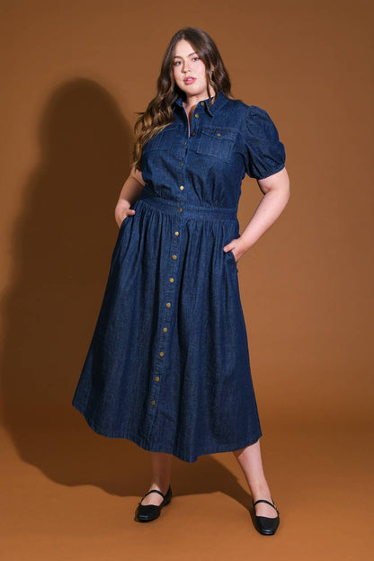 Vivienne Denim Midi Dress - Plus