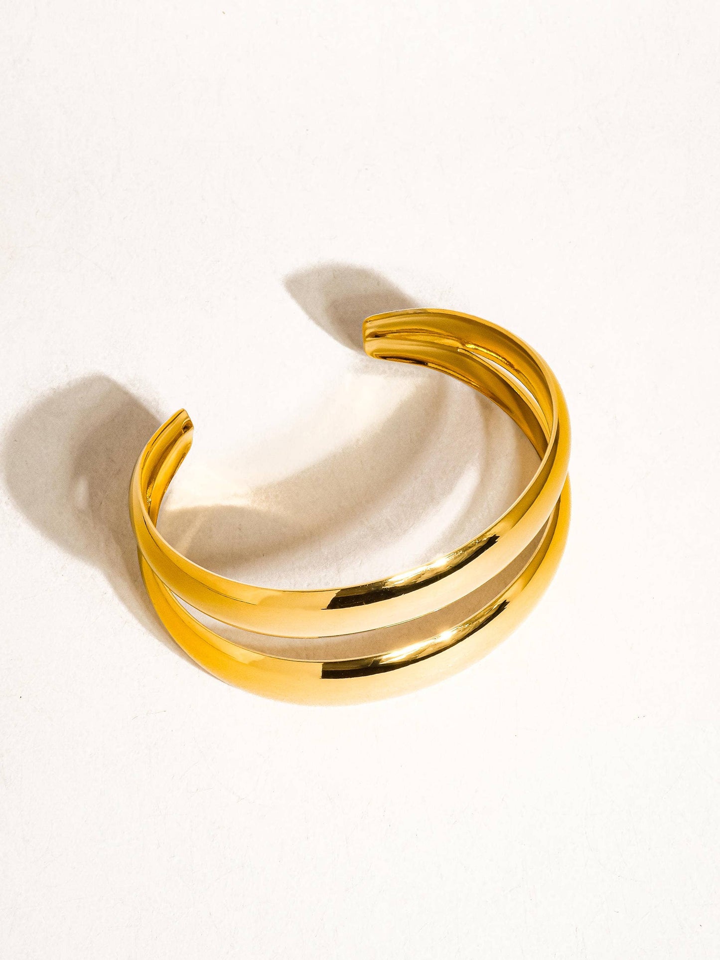 Stay With Me Gold Non-Tarnish Layered Round Bangle