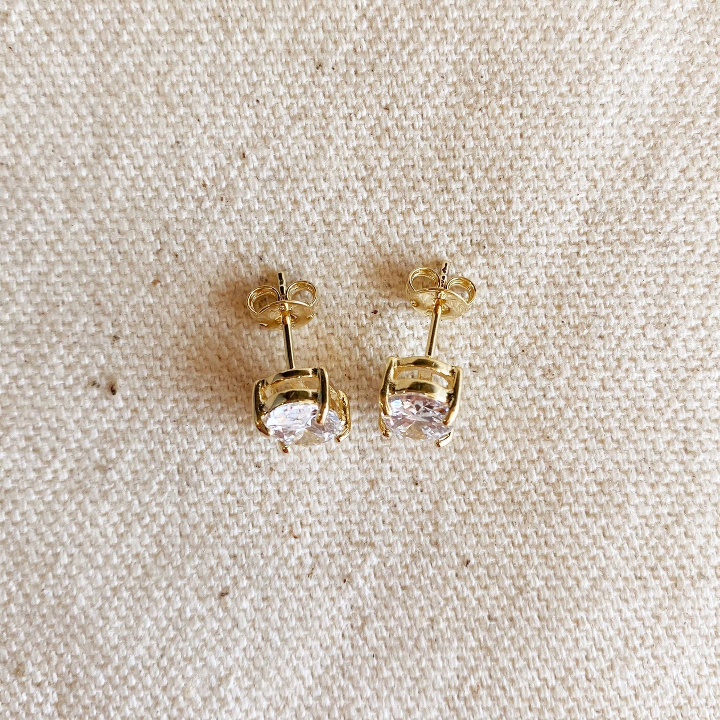 Tethered To You 18k Gold Filled Oval Stud Earrings