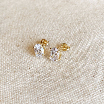 Tethered To You 18k Gold Filled Oval Stud Earrings