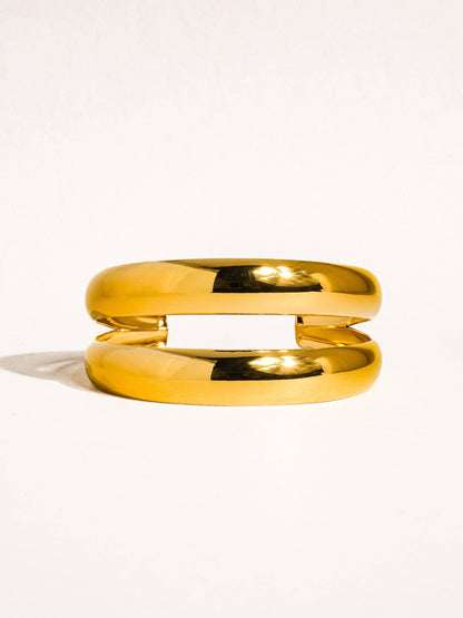 Stay With Me Gold Non-Tarnish Layered Round Bangle