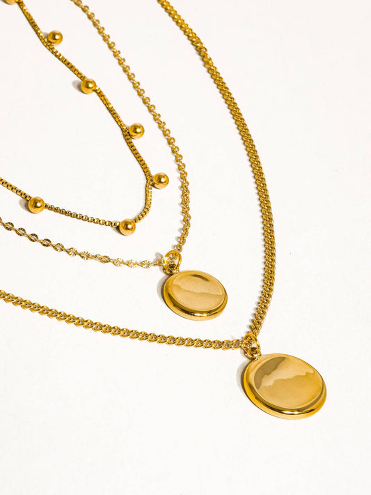 Hold Me Gold Non-Tarnish Round Stack Necklace