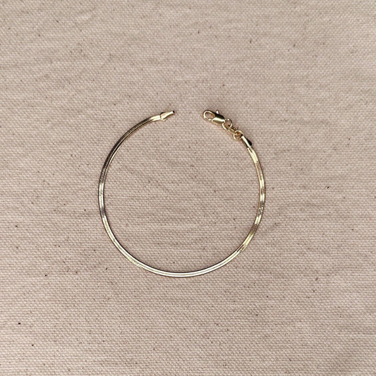 Not Without You 18k Gold Filled Herringbone Bracelet