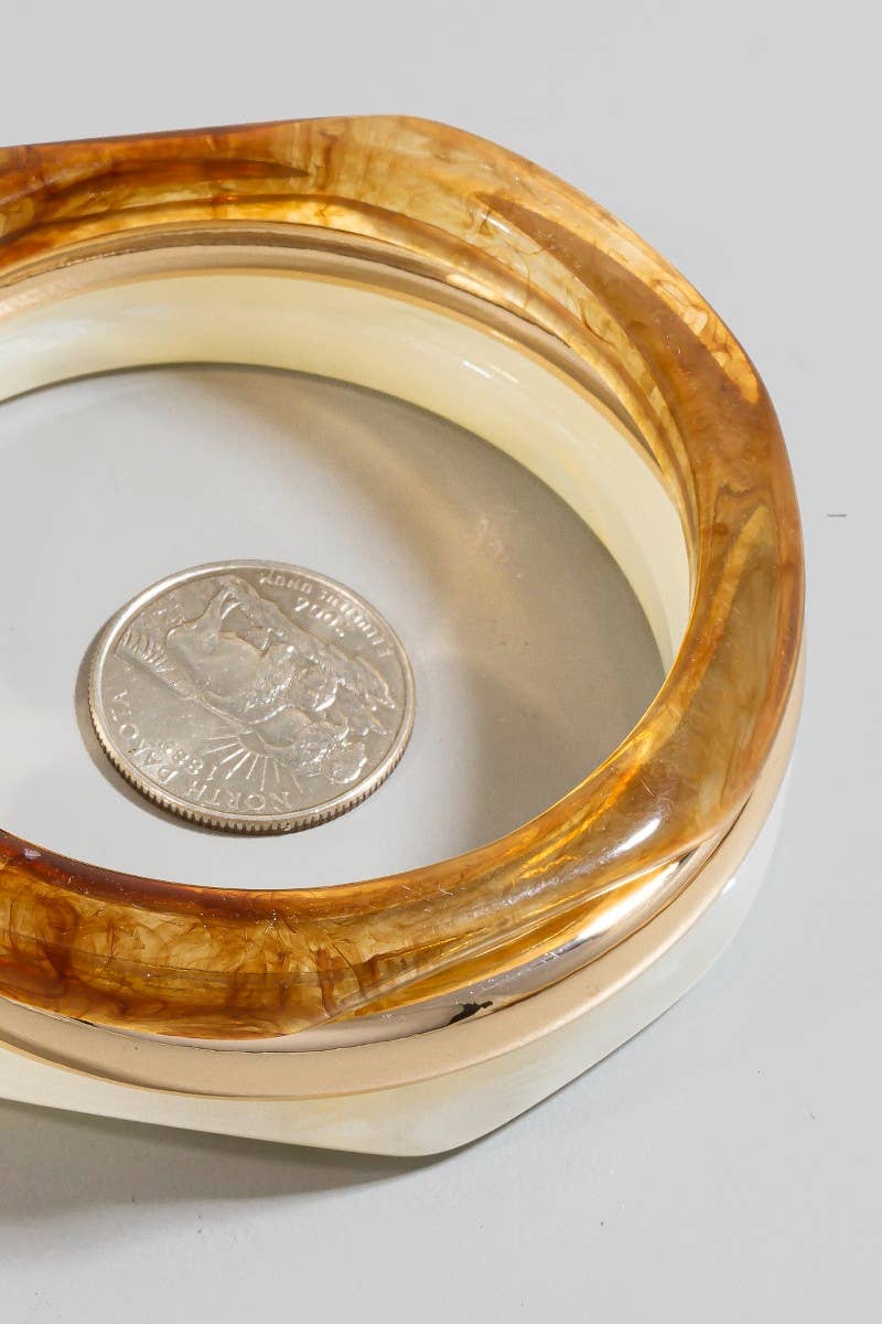 Remember Me Metallic And Acetate Bangle Bracelet Set