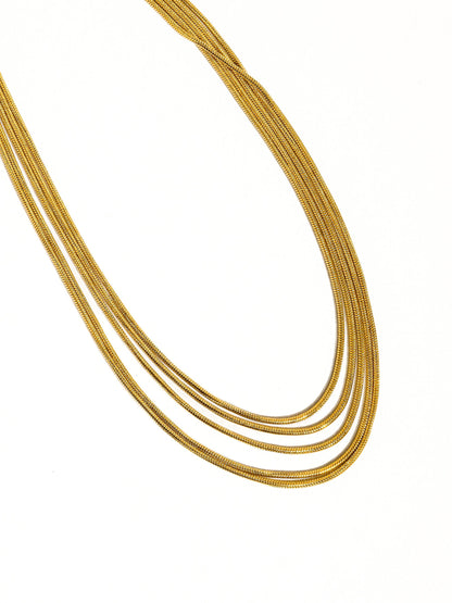 Don't Let Go Gold Non-Tarnish Layered Chain Necklace